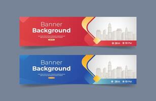 Set of abstract horizontal background template vector