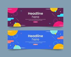 Set of simple business banner design vector