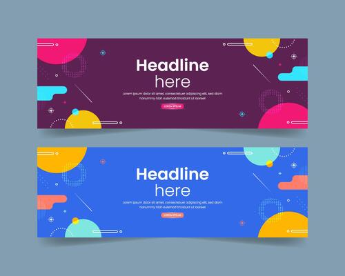 Set of simple business banner design