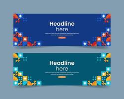 Set of simple business banner design vector
