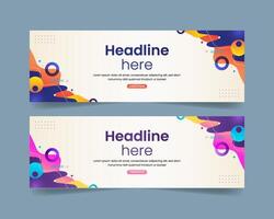 Abstract gradient banner template vector