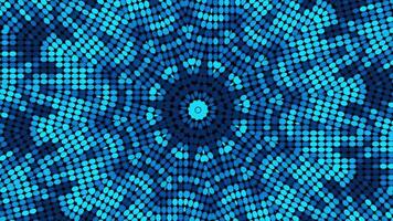 Kaleidoscope mandala abstract background digital dots futuristic visual energy audiovisual seamless loop, suitable for disco music accompaniment and relaxation therapy video
