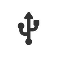 Usb port icon. Usb connection cable. Computer drive. vector