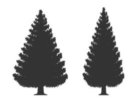 Spruce tree shape silhouette icon collection. Christmas tree logo symbol sign. Coniferous woodland forest trees set. forest tree illustration image. Isolated on white background. vector