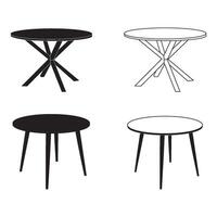 minimalist round table icon design vector