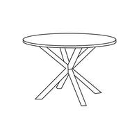 minimalist round table icon design vector