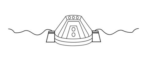 game platform simulator virtual reality thin line. vector