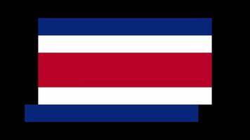 Costa Rica Country Flag Shapes and Elements Construction Animation video