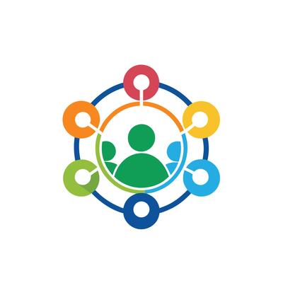 Abstract logo diversity and togetherness people circle community icon design.
