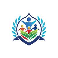 Abstract logo diversity and togetherness people circle community icon design unity, family, and teamwork. floral design vector