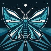 A minimalist and symmetrical butterfly design in geometric shapes logo icon vector