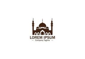 A striking silhouette of a mosque, ideal for Islamic organizations or charities logo icon . vector