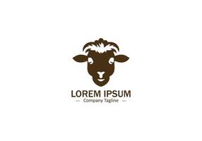 A simple yet elegant silhouette of a sheep head, symbolizing gentleness, innocence, and purity logo icon . vector