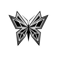 A stylized butterfly with a geometric design. The butterfly is composed of sharp logo icon silhouette design vector