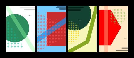 Creative layout cover concept in geometric abstract style for corporate identity, social media ads, promo. Modern cover design template with simple color dynamic overlay lines vector