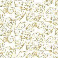 doodle pattern of various thinly sliced slices of porous cheese. lines of yellow cheeses in different positions, in groups of individual slices, The texture is from pieces of dairy products. vector
