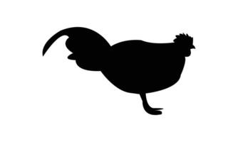 Black Wild Rooster Silhouette Illustration vector