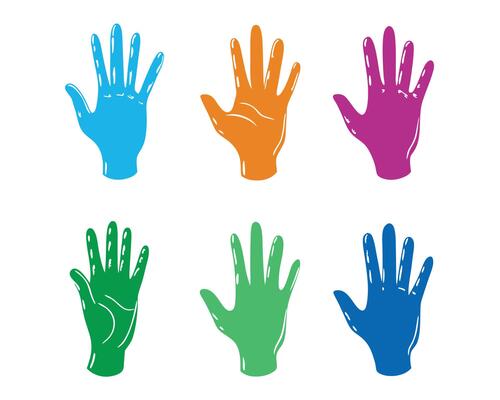Multicolor Handprint Illustration Set