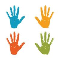 Creative Handprint Design in Bright Colors vector