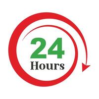 Open 24 Hours Clock Symbol vector