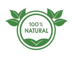 Sustainable 100 Percent Natural Design vector