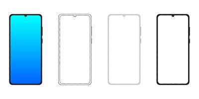 Smartphone Frame Set with Gradient and Outline Styles vector