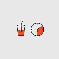 Icon glass and clock vector