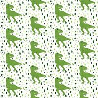 Seamless pattern with cute dino, dinosaur T Rex, Tyrannosaurus, abstract children background vector