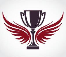 goblet with wings simple logo design vector