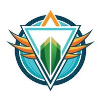 Abstract Geometric Logo Design With Wings. vector