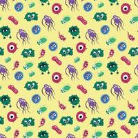 Seamless pattern with bacteria. Design for fabric, textile, wallpaper, packaging vector