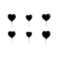 Heart Balloon and Line Art Design Printable Graphics for Stock Platforms vector