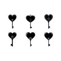 Heart Key Line Art Design - Graphics for Print and Digital Use vector