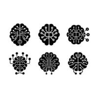 AI Brain Line Art Stock Illustrations for Print and Design vector