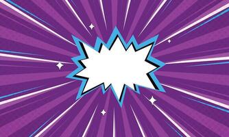 A purple background with a pop art explosion vector