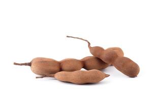 Tamarind isolated on white background. Sweet tamarind, Tamarind indica L. photo