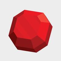 red gemstone in flat design. vector