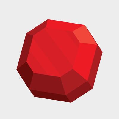 red gemstone in flat design.