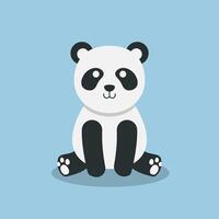 cute sitting panda in flat design. vector