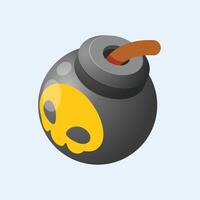 gradient skull bomb in flat design. vector