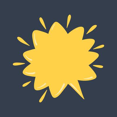 yellow blank chat bubble in flat design.