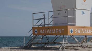 A lifeguard tower on the beach video