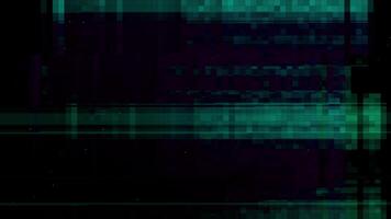 A green and black background with a pixelated pattern video