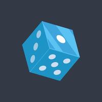 blue dice in flat design. vector