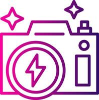 Flash Camera Line Gradient Icon vector