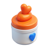 3D Rendered Heart Shaped Container png