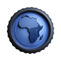 3D Rendered Map of Africa in a Circular Frame png