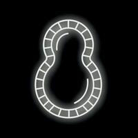 White neon sign showing a swimming pool shape on a black background vector