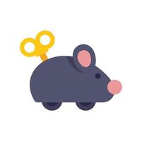 Clockwork mouse toy with winding key moving forward vector