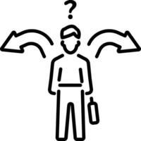 Decision making icon in outline style vector